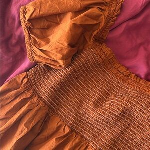 Old Navy Copper Bronze Smocked Blouse